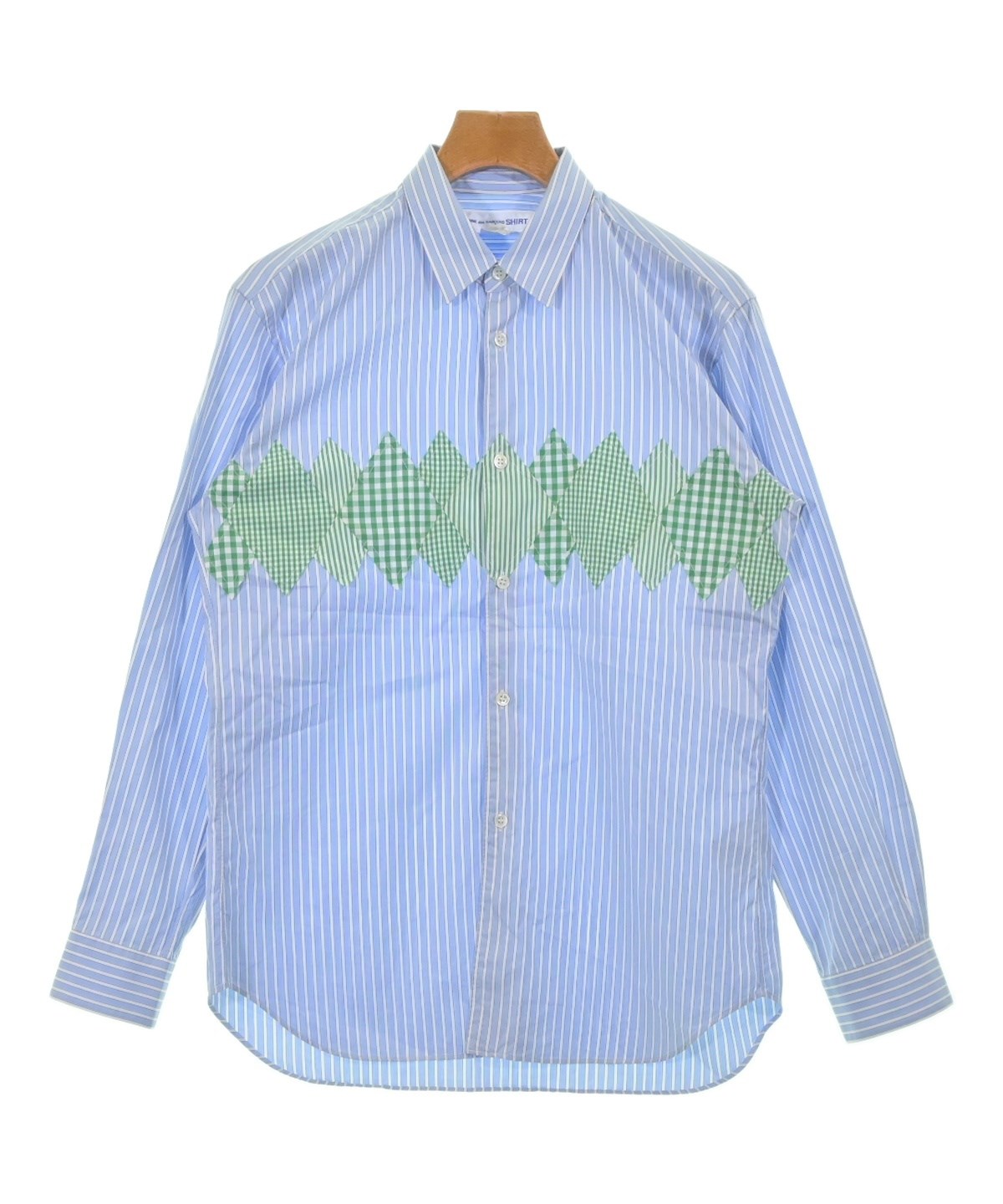 COMME des GARÇONS 青 長袖シャツ Mサイズ COMME des GARCONS（シャツ/ブラウス(長袖/七分) ・ ブルー