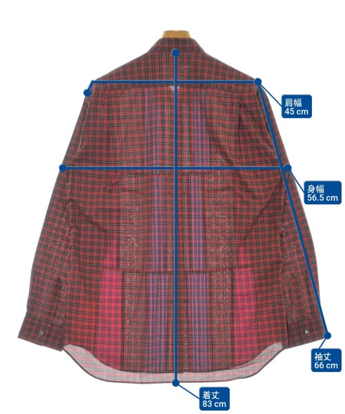 COMME des GARCONS SHIRT（コムデギャルソンシャツ）カジュアルシャツ 赤 サイズ:L メンズ/2200659374059