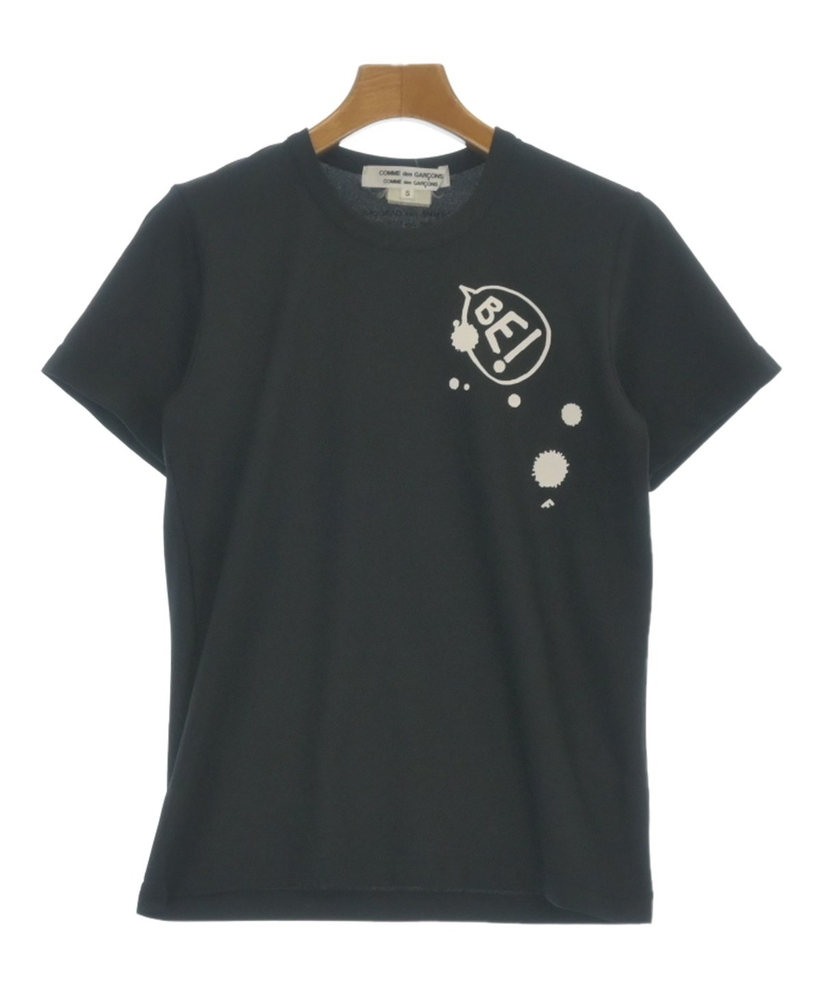 23SS✨美品 タオ コムデギャルソン 立体プリント 半袖Tシャツ 黒 Sサイズ プレイ コムデギャルソン 襟首ワンポイント赤ハート 半袖Tシャツ