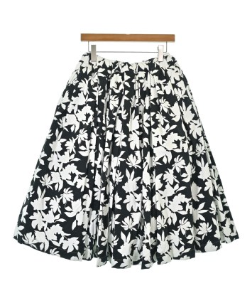 美品　コムデギャルソン　巻きスカート　黒と白のボーダー模様 COMME des GARCONS（コムデギャルソン）ひざ丈スカート 黒 サイズ:S