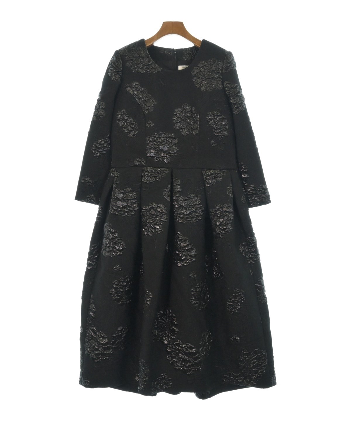 美品　コムデギャルソン　総柄　圧縮ウール黒系　ワンピース COMME des GARCONS COMME des GARCONS（コムデギャルソン