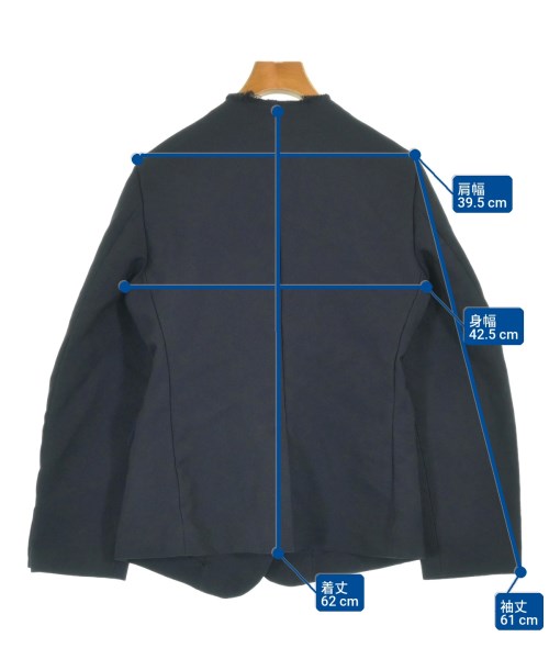 COMME des GARCONS COMME des GARCONS（コムデギャルソンコムデギャルソン）ノーカラージャケット 紺 サイズ:S レディース/2200709563013