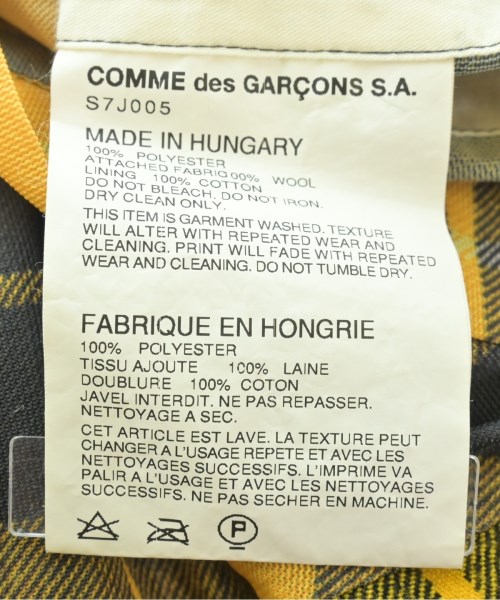 COMME des GARCONS COMME des GARCONS（コムデギャルソンコムデギャルソン）ライダース 黄 サイズ:L レディース/2200663776078