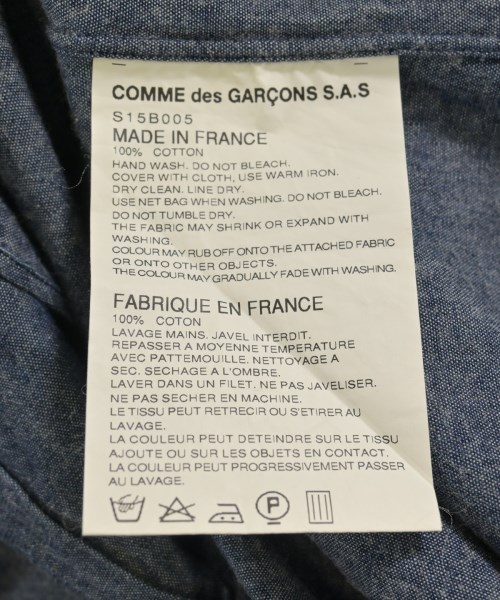 COMME des GARCONS COMME des GARCONS（コムデギャルソンコムデギャルソン）カジュアルシャツ 青 サイズ:XS レディース/2200728985018