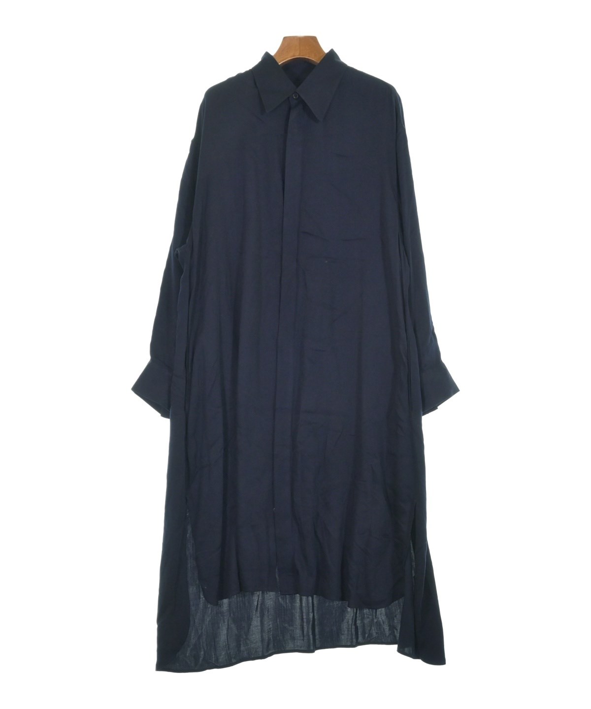 Yohji Yamamoto（ヨウジヤマモト）シャツワンピース 紺 サイズ:1(XS位