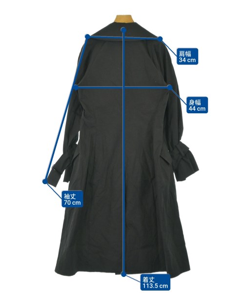 Yohji Yamamoto（ヨウジヤマモト）トレンチコート 黒 サイズ:1(XS位) レディース/2200640797010