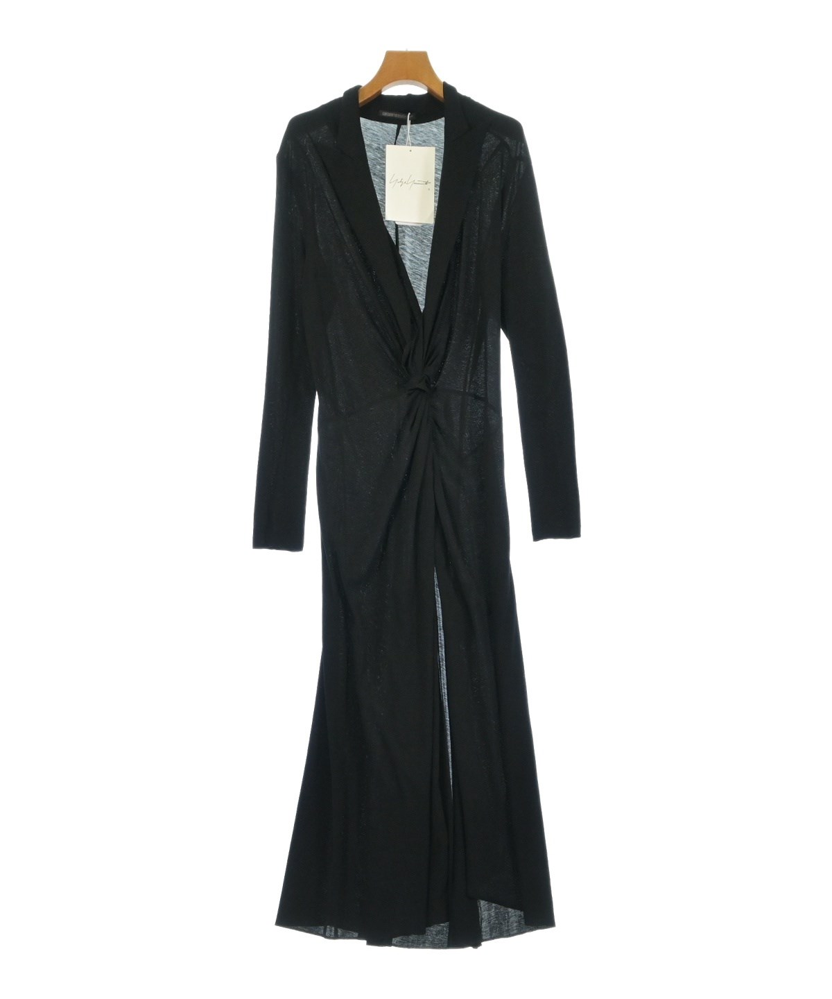 【美品】YOHJI YAMAMOTO +NOIR プリーツ ロングワンピース ヨウジヤマモトファムYohji Yamamoto FEMME レーヨンフロント