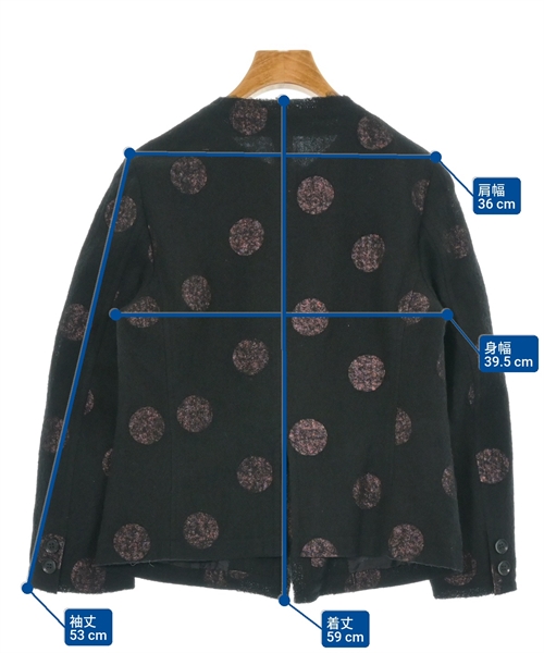 Y's（ワイズ）ノーカラージャケット 黒 サイズ:1(XS位) レディース/2200623003015