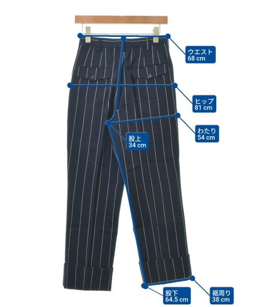 Yohji Yamamoto（ヨウジヤマモト）スラックス 紺 サイズ:SS レディース/2200615162195