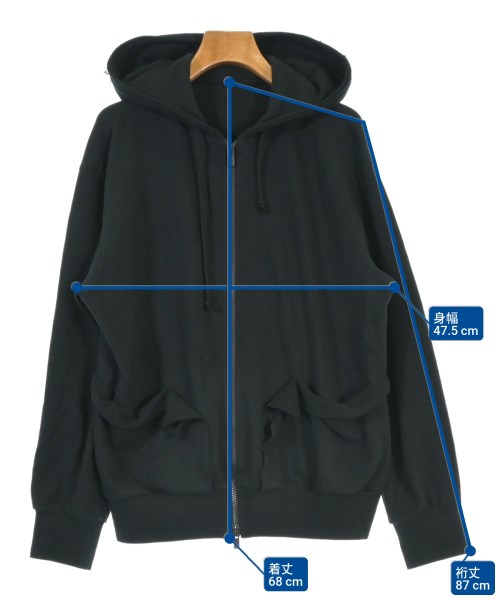 Yohji Yamamoto（ヨウジヤマモト）パーカー 黒 サイズ:2(S位) レディース/2200675905022