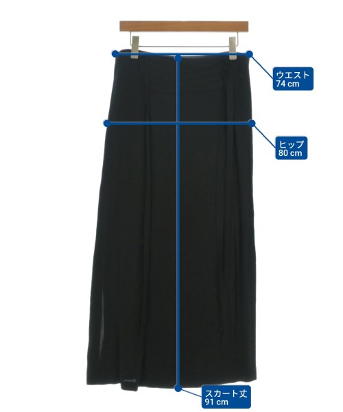 Yohji Yamamoto（ヨウジヤマモト）ロング・マキシ丈スカート 黒 サイズ:1(XS位) レディース/2200681339026
