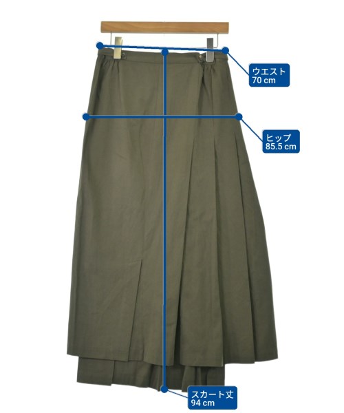 Yohji Yamamoto（ヨウジヤマモト）ロング・マキシ丈スカート カーキ サイズ:2(S位) レディース/2200694948024
