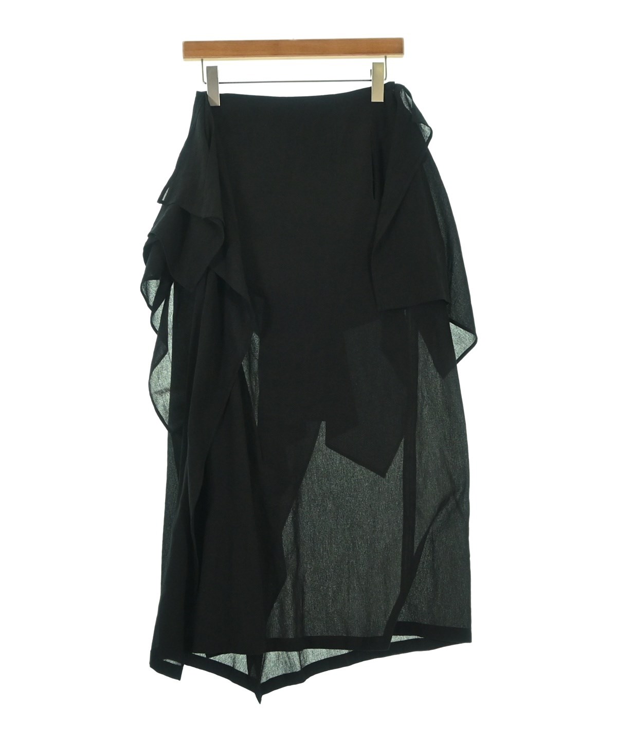 Yohji Yamamoto ヨウジヤマモト シルク総柄スカート　日本製　割引中 Yohji Yamamoto（ヨウジヤマモト）ロング・マキシ丈スカート 黒 サイズ
