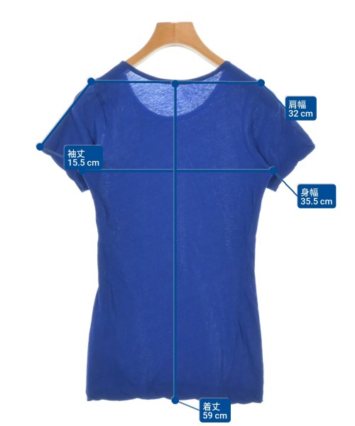 Yohji Yamamoto（ヨウジヤマモト）Tシャツ・カットソー 青 サイズ:2(S位) レディース/2200646680071