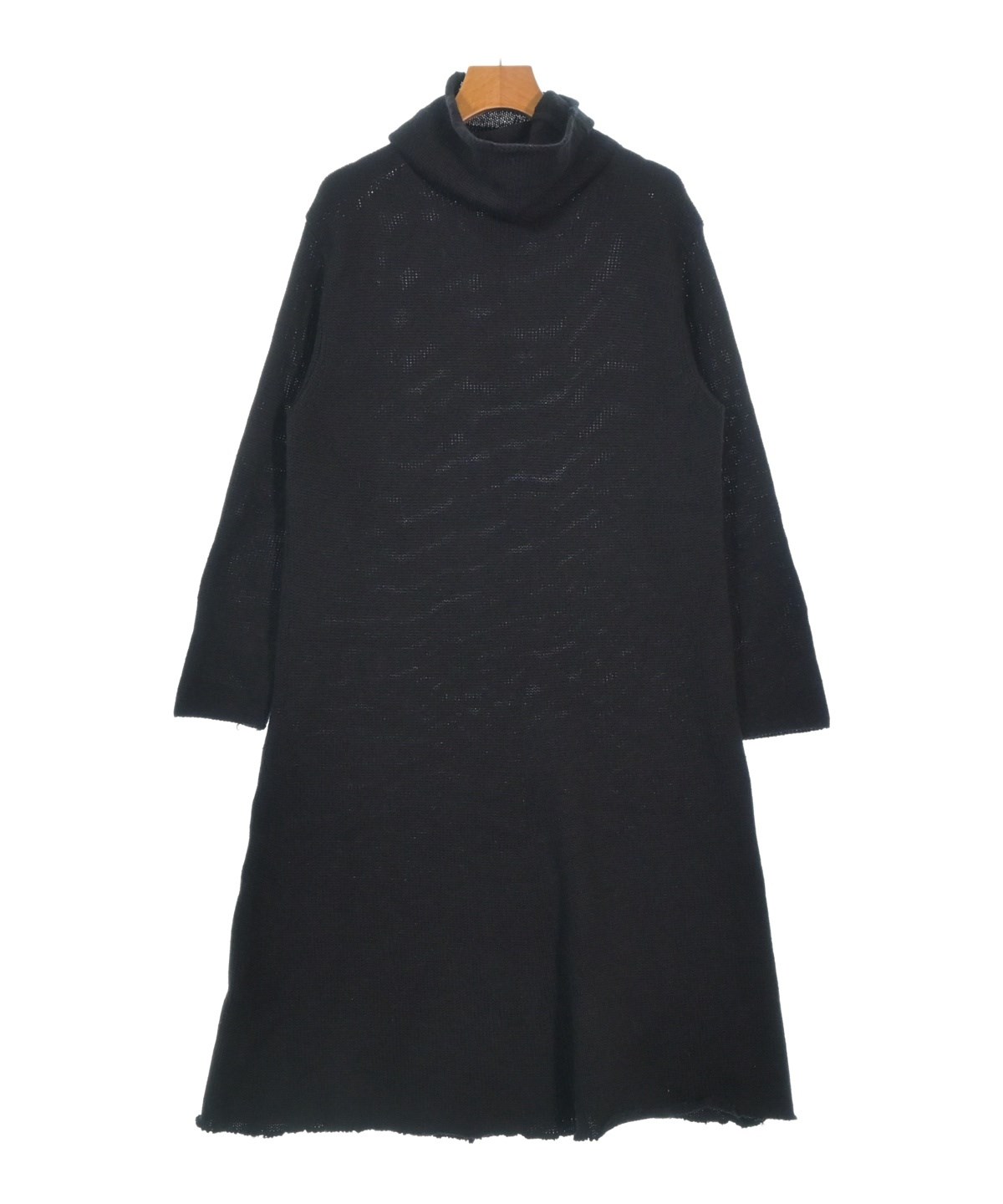 Y'S ヨウジヤマモト カシミヤ混 デザイン ジレロングワンピース ブラック 2 Yohji Yamamoto（ヨウジヤマモト）ワンピース 黒 サイズ:2(S位