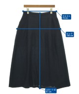 Yohji Yamamoto（ヨウジヤマモト）ひざ丈スカート 紺 サイズ:2(S位) レディース/2200726685170