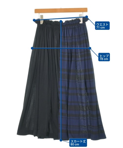 Yohji Yamamoto（ヨウジヤマモト）ひざ丈スカート 紺 サイズ:2(S位) レディース/2200729142021