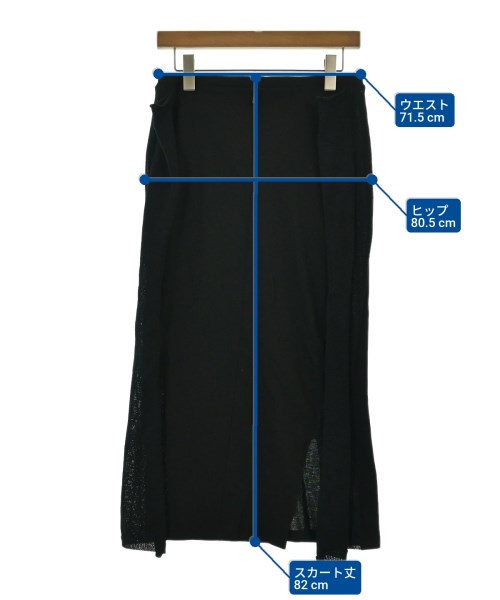 Yohji Yamamoto（ヨウジヤマモト）ひざ丈スカート 黒 サイズ:2(S位) レディース/2200683267167