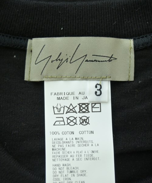 Yohji Yamamoto（ヨウジヤマモト）Tシャツ・カットソー 黒 サイズ:3(M位) メンズ/2200685318034
