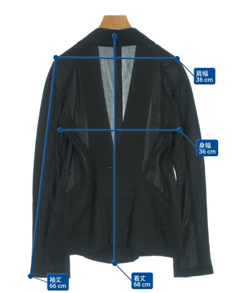 Yohji Yamamoto（ヨウジヤマモト）カジュアルジャケット 黒 サイズ:1(XS位) レディース/2200687905027