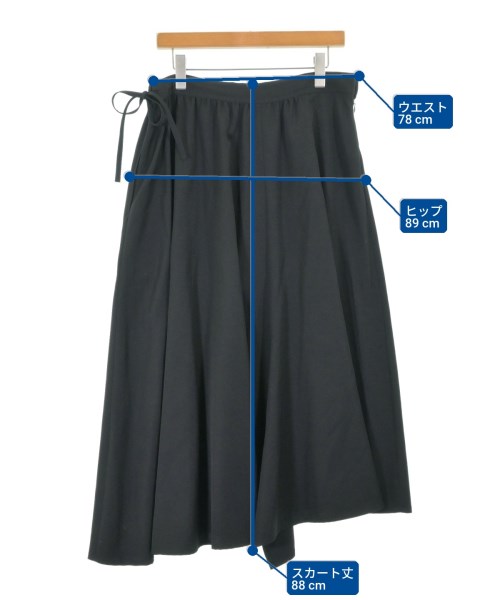 Yohji Yamamoto（ヨウジヤマモト）ロング・マキシ丈スカート 黒 サイズ:1(XS位) レディース/2200687905058