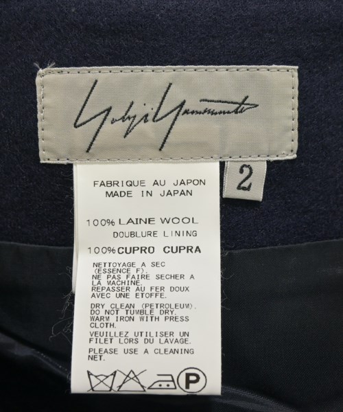 Yohji Yamamoto（ヨウジヤマモト）ひざ丈スカート 紺 サイズ:2(S位) レディース/2200635676184