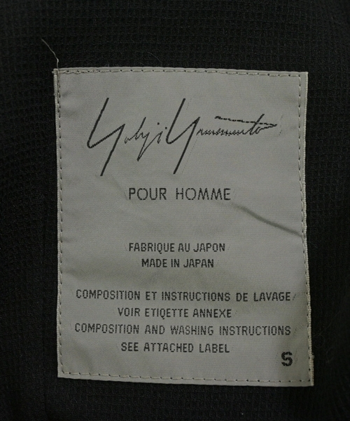 yohji yamamoto POUR HOMME（ヨウジヤマモトプールオム）ジャケット 黒 サイズ:S メンズ/2200628064035