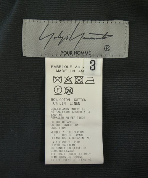 yohji yamamoto POUR HOMME（ヨウジヤマモトプールオム）クロップドパンツ 黒 サイズ:3(M位) メンズ/2200632474011