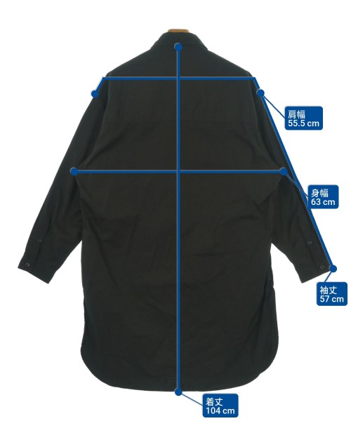 yohji yamamoto POUR HOMME（ヨウジヤマモトプールオム）カジュアルシャツ 黒 サイズ:2(S位) メンズ/2200620708128