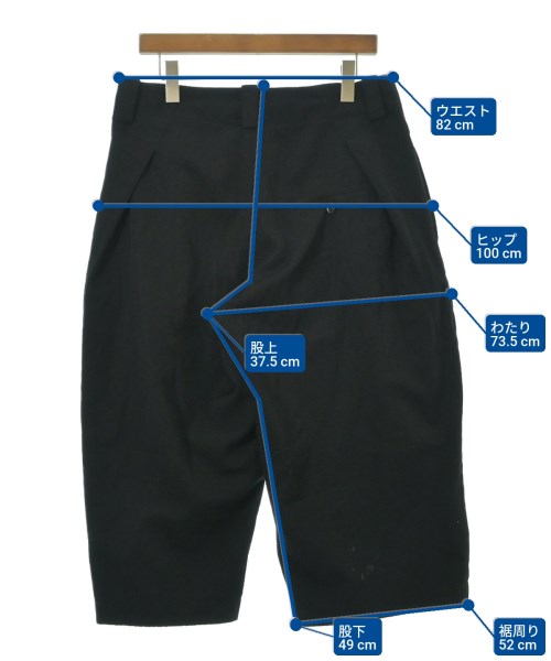 yohji yamamoto POUR HOMME（ヨウジヤマモトプールオム）クロップドパンツ 黒 サイズ:2(S位) メンズ/2200633488024