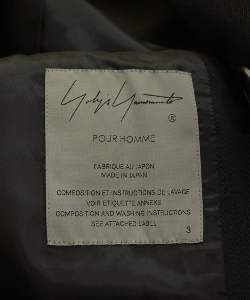 yohji yamamoto POUR HOMME（ヨウジヤマモトプールオム）チェスターコート 黒 サイズ:3(M位) メンズ/2200616003015