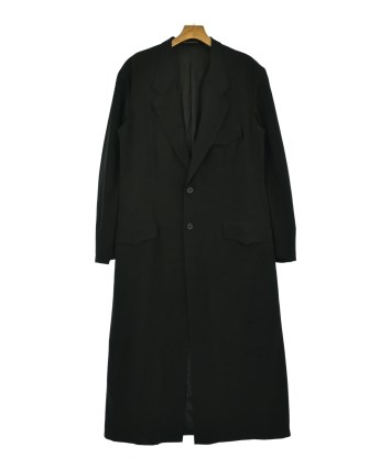Yohji Yamamoto ダブルブレスト チェスターコート 52 ブラック yohji yamamoto POUR HOMME（ヨウジヤマモトプールオム）チェスター