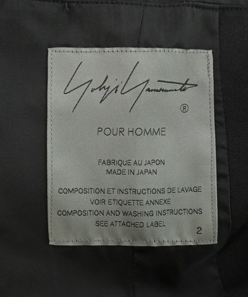 yohji yamamoto POUR HOMME（ヨウジヤマモトプールオム）カジュアルジャケット 黒 サイズ:2(S位) メンズ/2200620999014