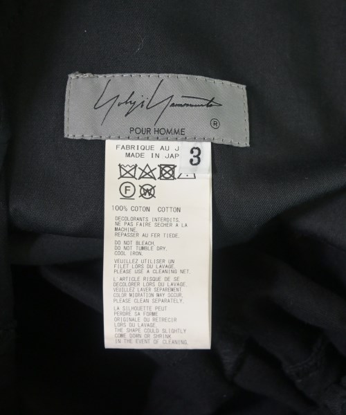 yohji yamamoto POUR HOMME（ヨウジヤマモトプールオム）その他 黒 サイズ:3(M位) メンズ/2200609335055