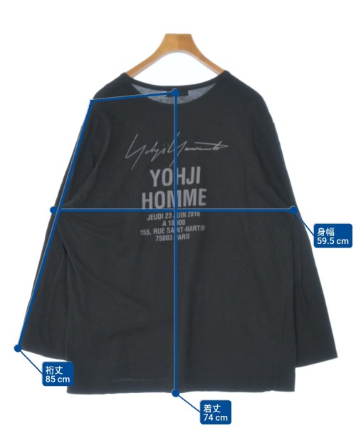 yohji yamamoto POUR HOMME（ヨウジヤマモトプールオム）Tシャツ・カットソー 黒 サイズ:3(M位) メンズ/2200674365063