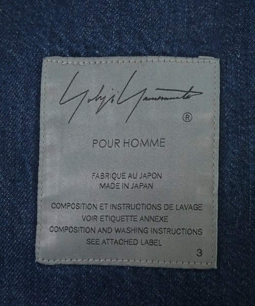 yohji yamamoto POUR HOMME（ヨウジヤマモトプールオム）デニムジャケット 青 サイズ:3(M位) メンズ/2200674655072