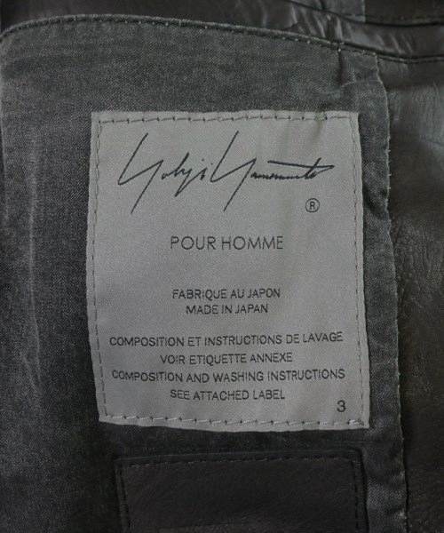 yohji yamamoto POUR HOMME（ヨウジヤマモトプールオム）ライダース 黒 サイズ:3(M位) メンズ/2200674718012