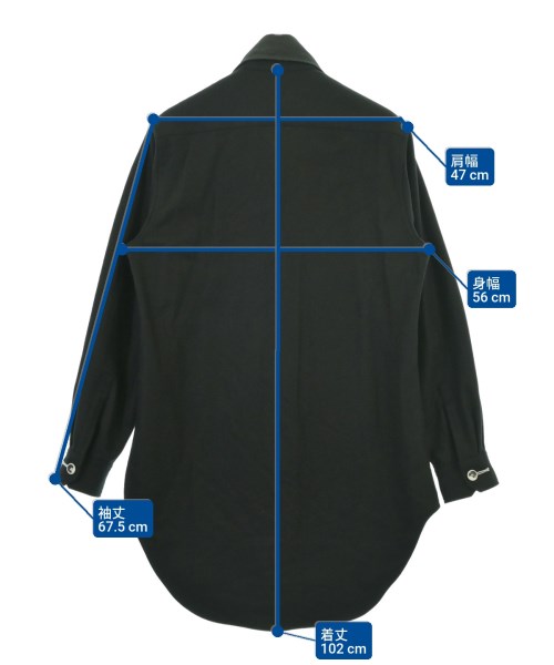 yohji yamamoto POUR HOMME（ヨウジヤマモトプールオム）カジュアルシャツ 黒 サイズ:2(S位) メンズ/2200675719018