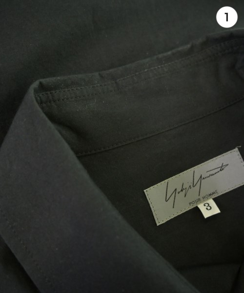 yohji yamamoto POUR HOMME（ヨウジヤマモトプールオム）カジュアルシャツ 黒 サイズ:3(M位) メンズ/2200675719063