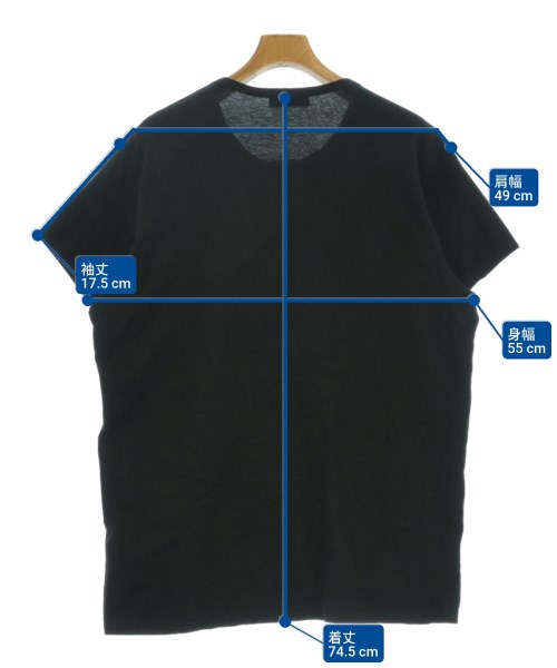 yohji yamamoto POUR HOMME（ヨウジヤマモトプールオム）Tシャツ・カットソー 黒 サイズ:3(M位) メンズ/2200676316056