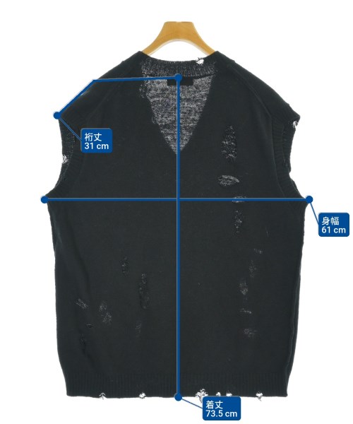 yohji yamamoto POUR HOMME（ヨウジヤマモトプールオム）ベスト 黒 サイズ:3(M位) メンズ/2200679374046