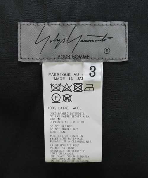yohji yamamoto POUR HOMME（ヨウジヤマモトプールオム）スラックス 黒 サイズ:3(M位) メンズ/2200672861130