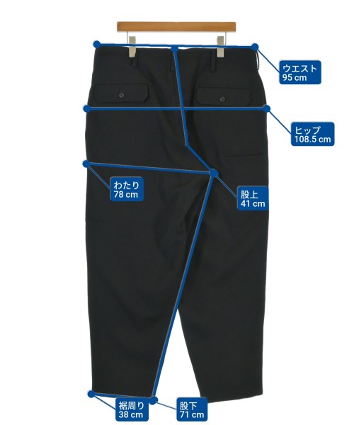 yohji yamamoto POUR HOMME（ヨウジヤマモトプールオム）スラックス 黒 サイズ:3(M位) メンズ/2200672861130