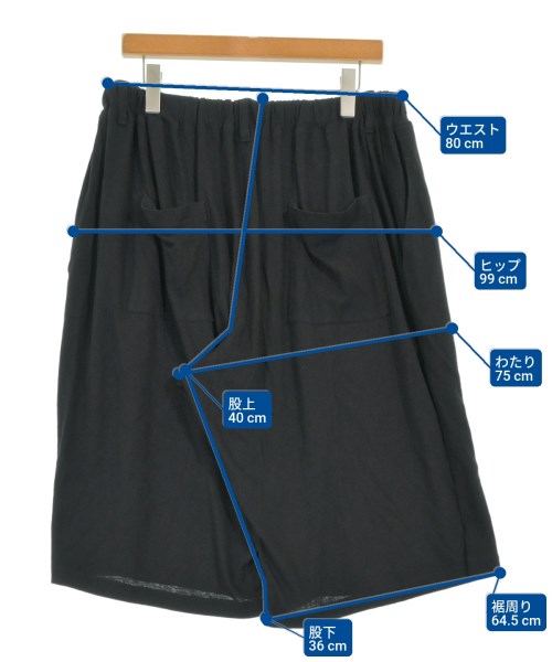 yohji yamamoto POUR HOMME（ヨウジヤマモトプールオム）ショートパンツ 黒 サイズ:-(M位) メンズ/2200696089015