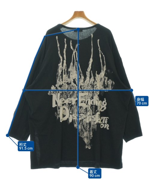 yohji yamamoto POUR HOMME（ヨウジヤマモトプールオム）Tシャツ・カットソー 黒 サイズ:3(M位) メンズ/2200694647019