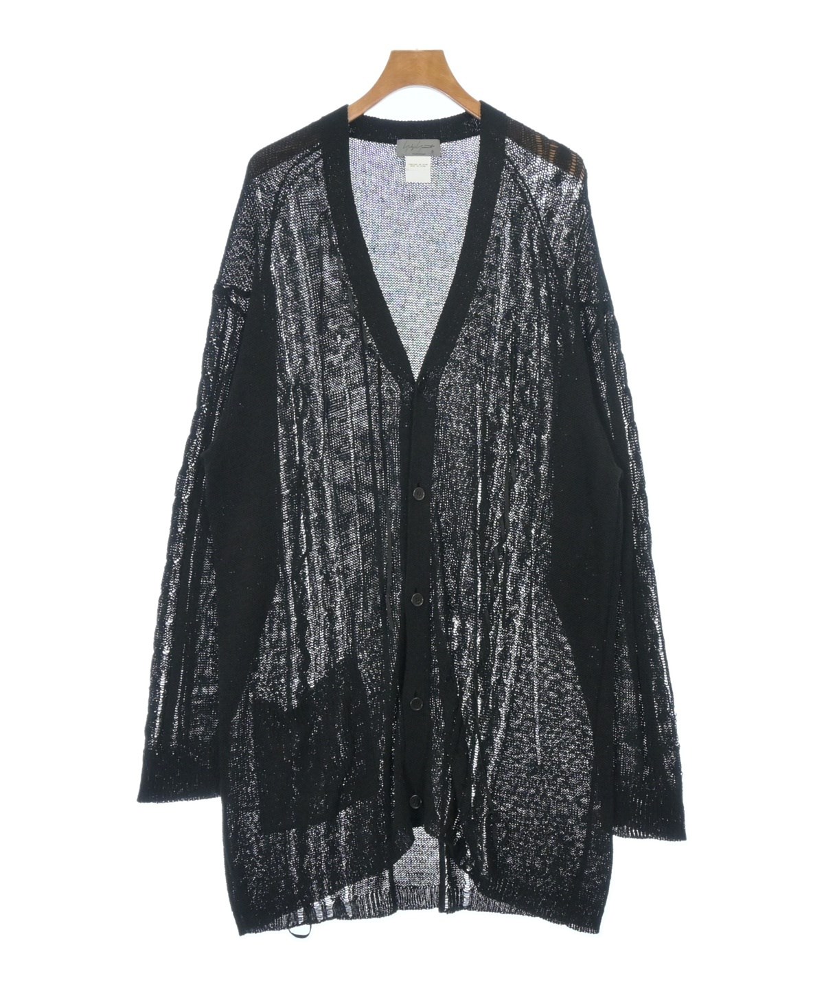 ヨウジヤマモトプールオム コットン100% ロング カーディガン 3 黒 襟付き yohji yamamoto POUR HOMME（ヨウジヤマモトプールオム）カーディガン