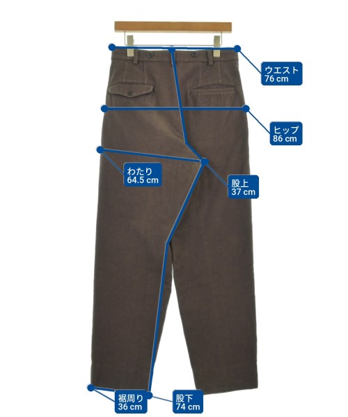 yohji yamamoto POUR HOMME（ヨウジヤマモトプールオム）スラックス 茶 サイズ:S メンズ/2200702046032