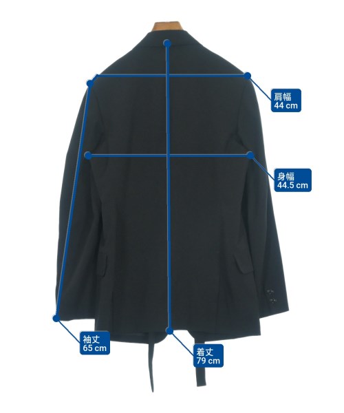 yohji yamamoto POUR HOMME（ヨウジヤマモトプールオム）テーラードジャケット 黒 サイズ:1(XS位) メンズ/2200655547013