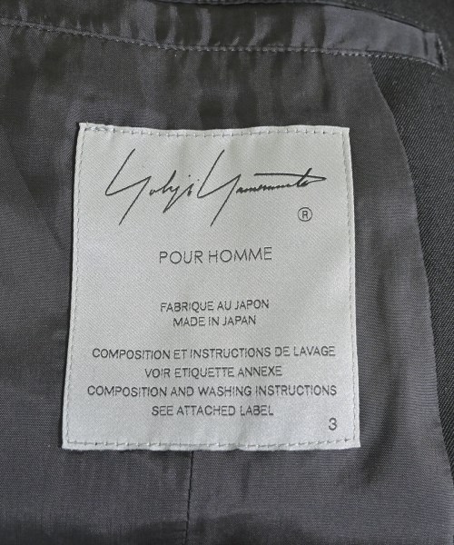 yohji yamamoto POUR HOMME（ヨウジヤマモトプールオム）テーラードジャケット 黒 サイズ:3(M位) メンズ/2200660123011