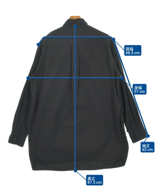 yohji yamamoto POUR HOMME（ヨウジヤマモトプールオム）カジュアルシャツ 黒 サイズ:2(S位) メンズ/2200713377071